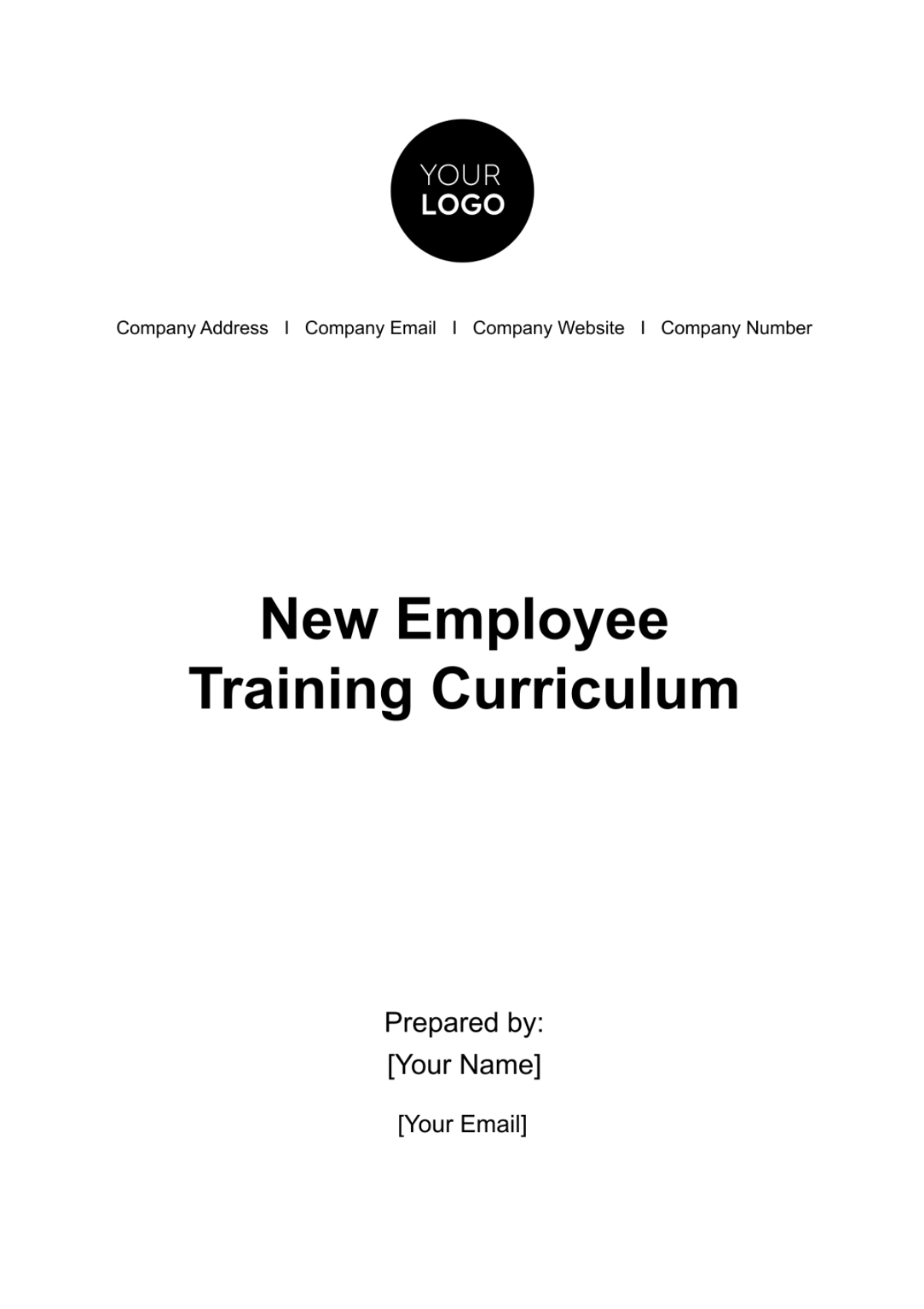 New Employee Training Curriculum HR Template - Edit Online & Download