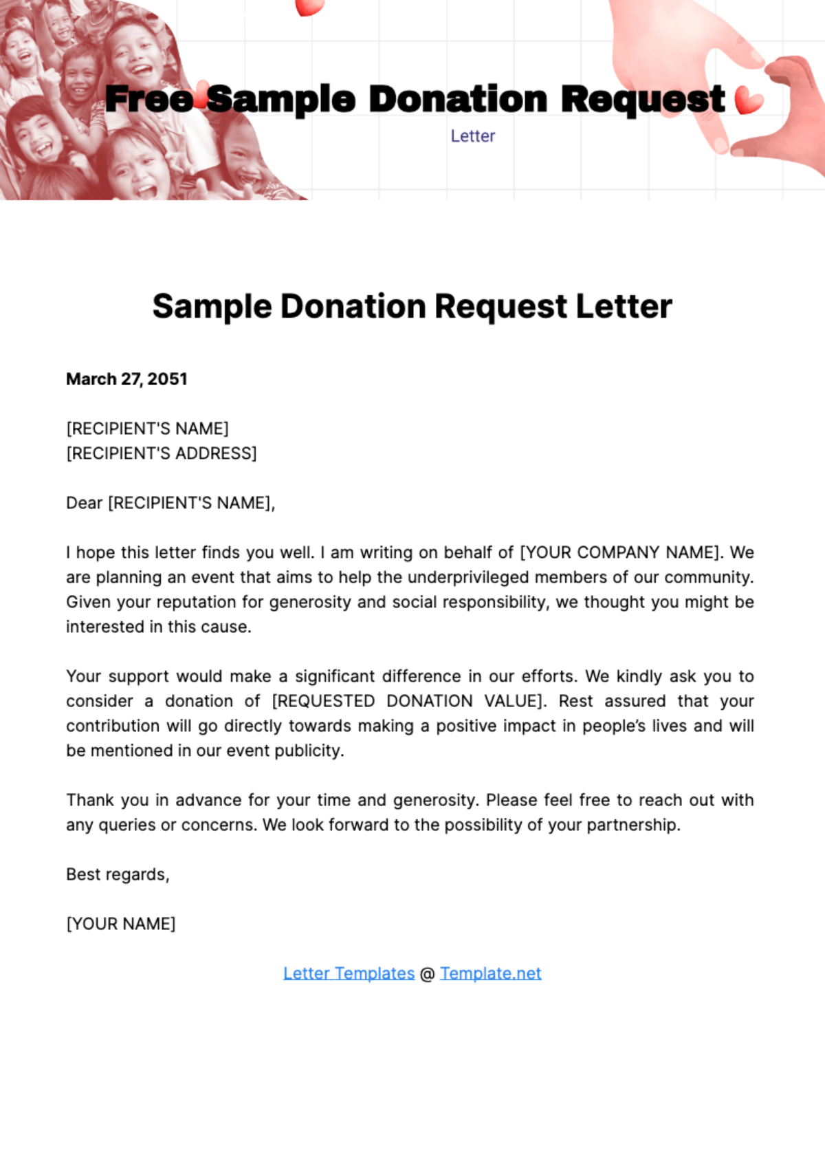 Sample Donation Request Letter Template