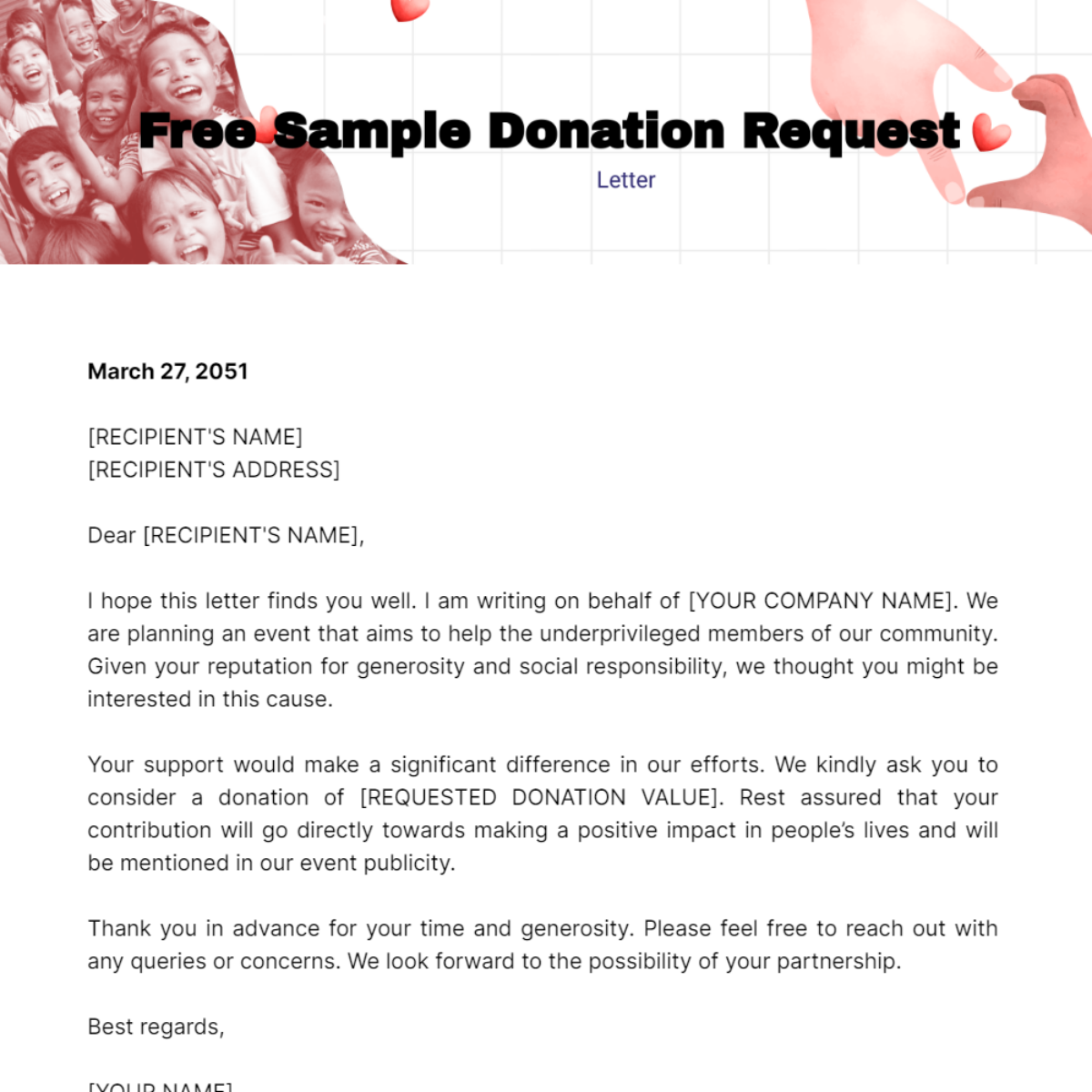Sample Donation Request Letter Template