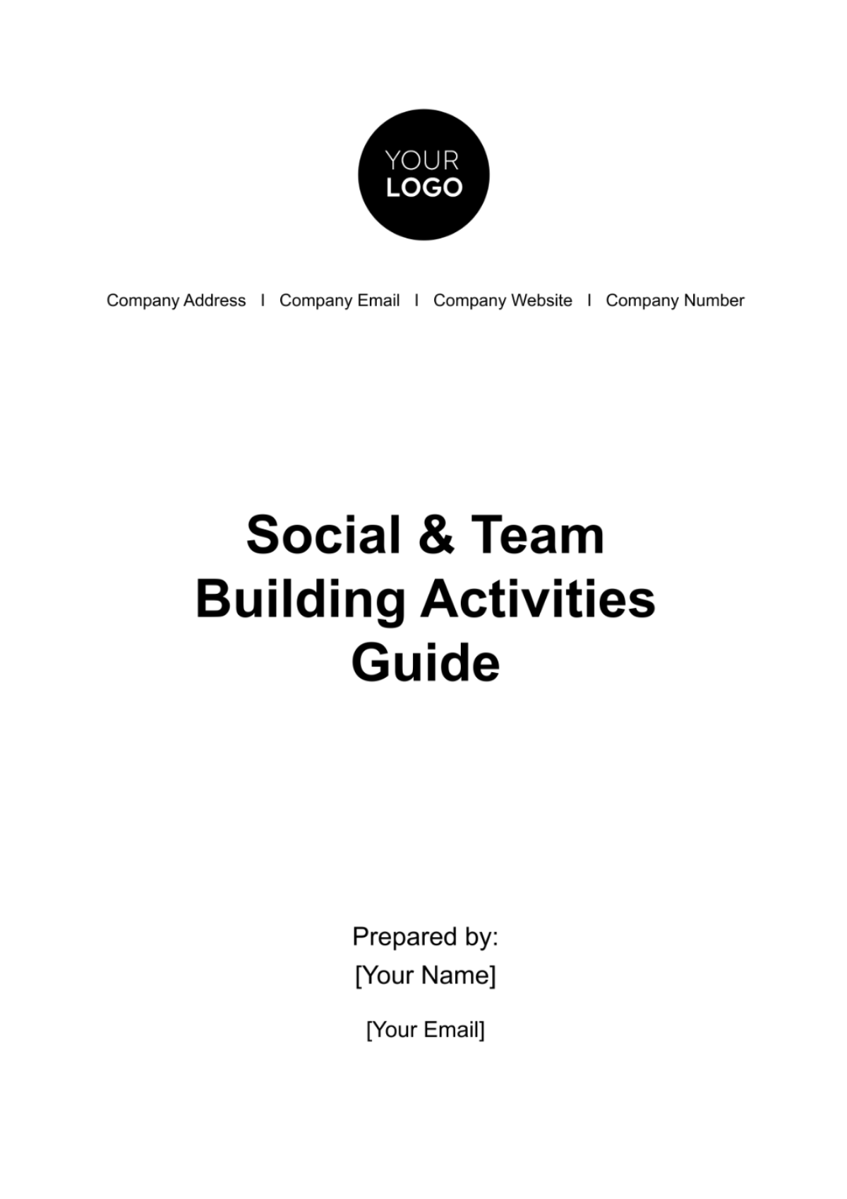 Social & Team Building Activities Guide HR Template - Edit Online & Download