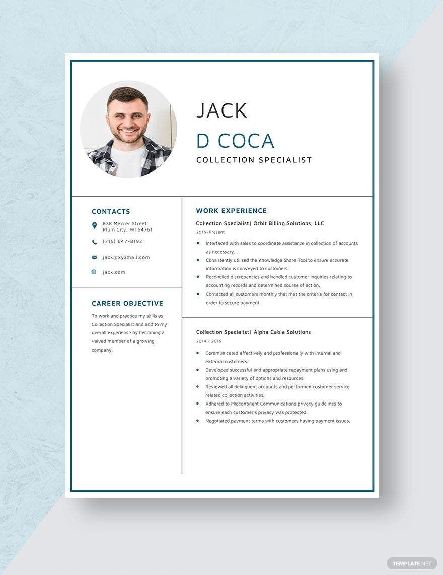 Collection Specialist Resume