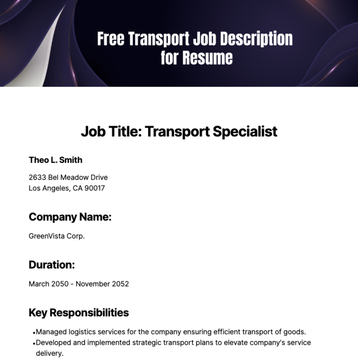 free-transport-job-description-templates-examples-edit-online