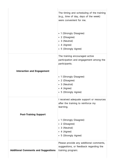 Free Training Impact Survey HR Template to Edit Online