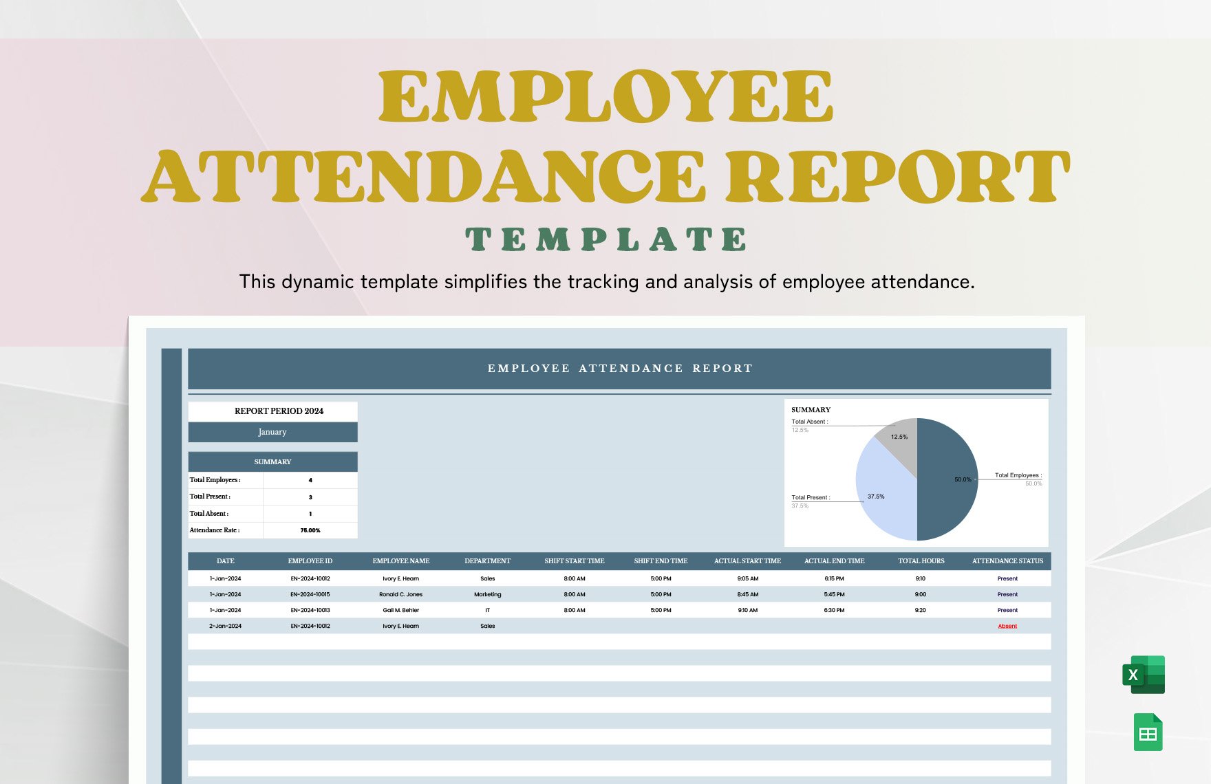 Employee Attendance Report Template