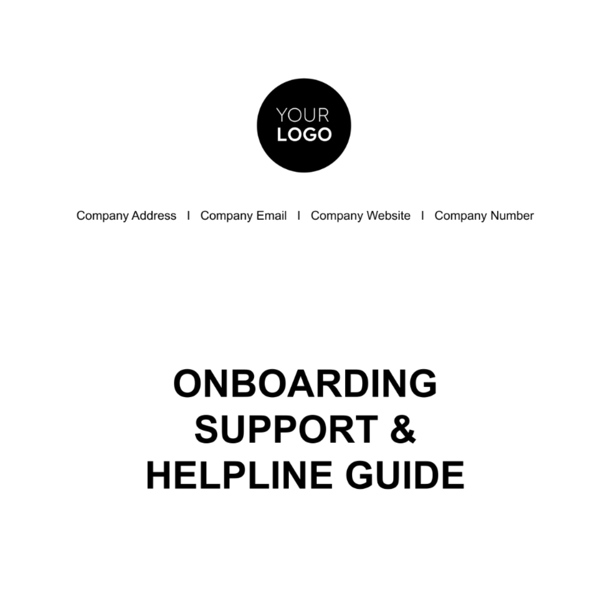 Onboarding Support & Helpline Guide HR Template - Edit Online & Download