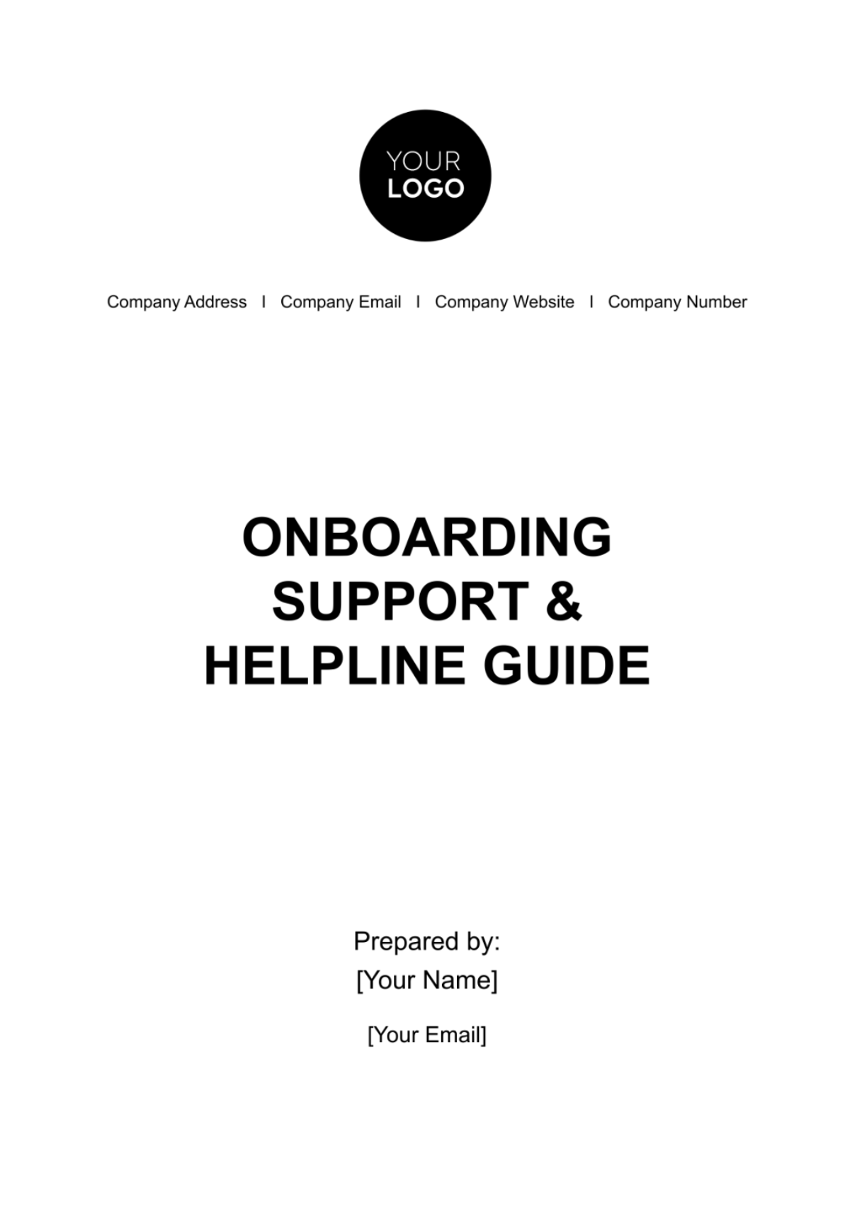 Onboarding Support & Helpline Guide HR Template