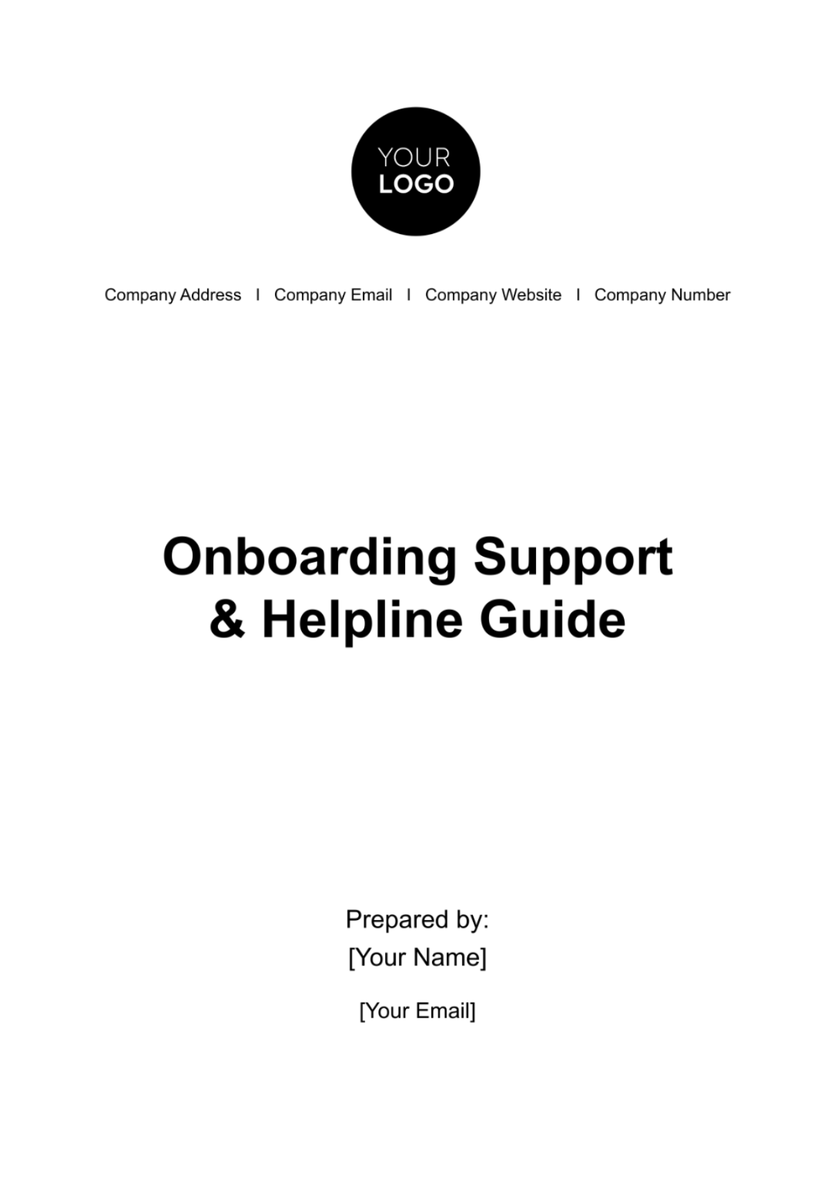 Onboarding Support & Helpline Guide HR Template - Edit Online & Download