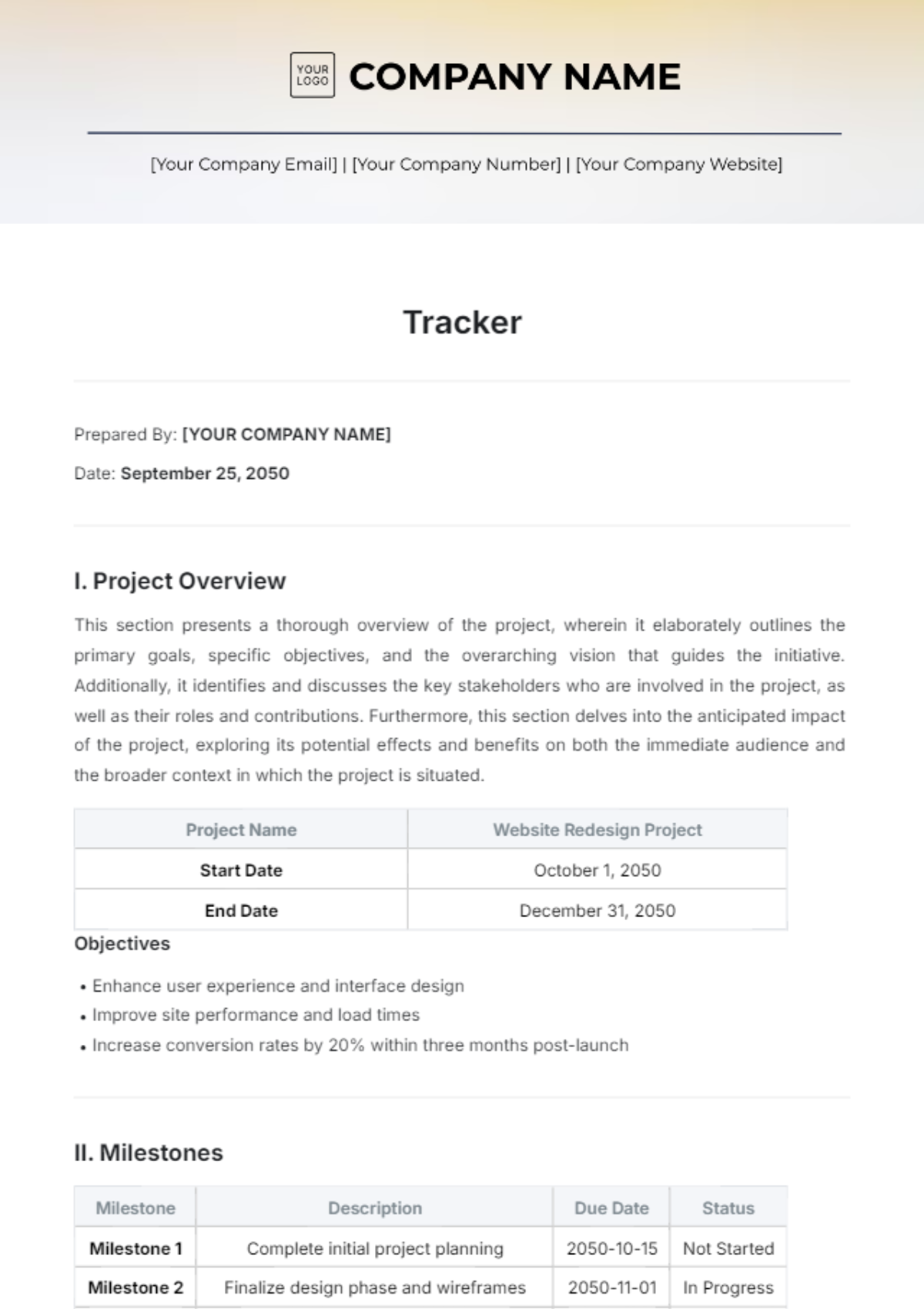 Tracker Template