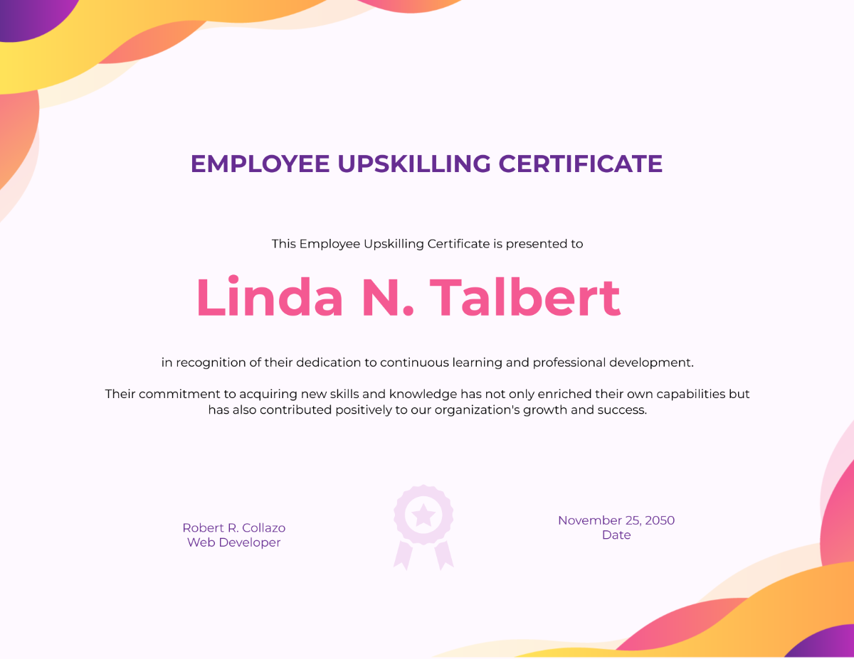 Employee Upskilling Certificate HR