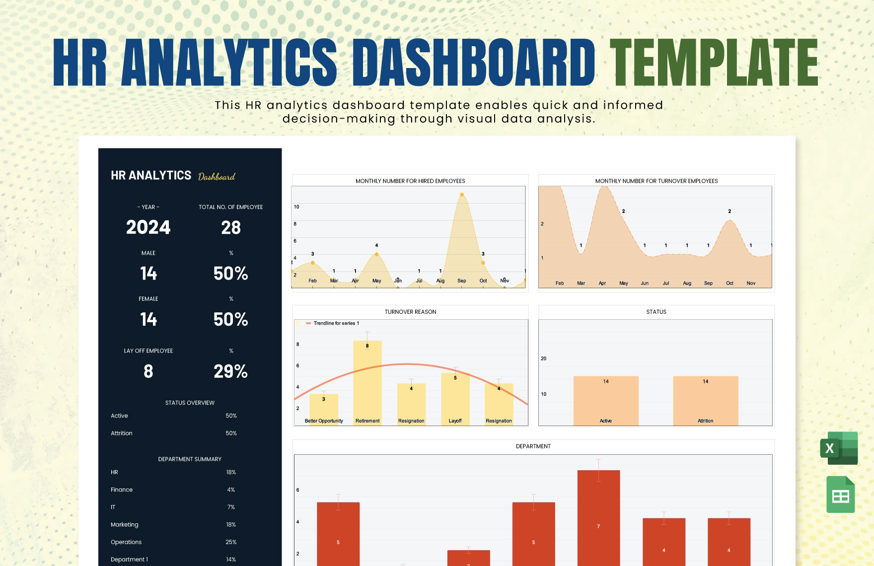 HR Analytics Dashboard Template in Excel, Google Sheets - Download | Template.net