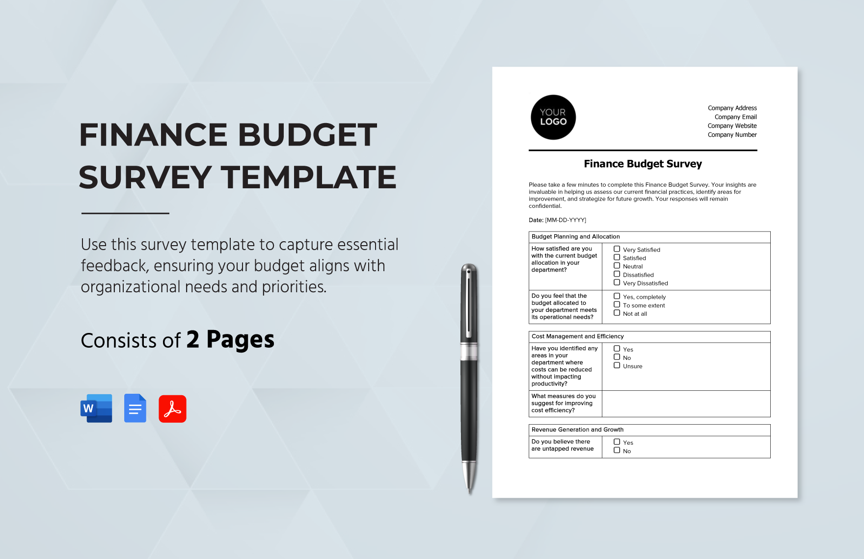 Finance Budget Survey Template