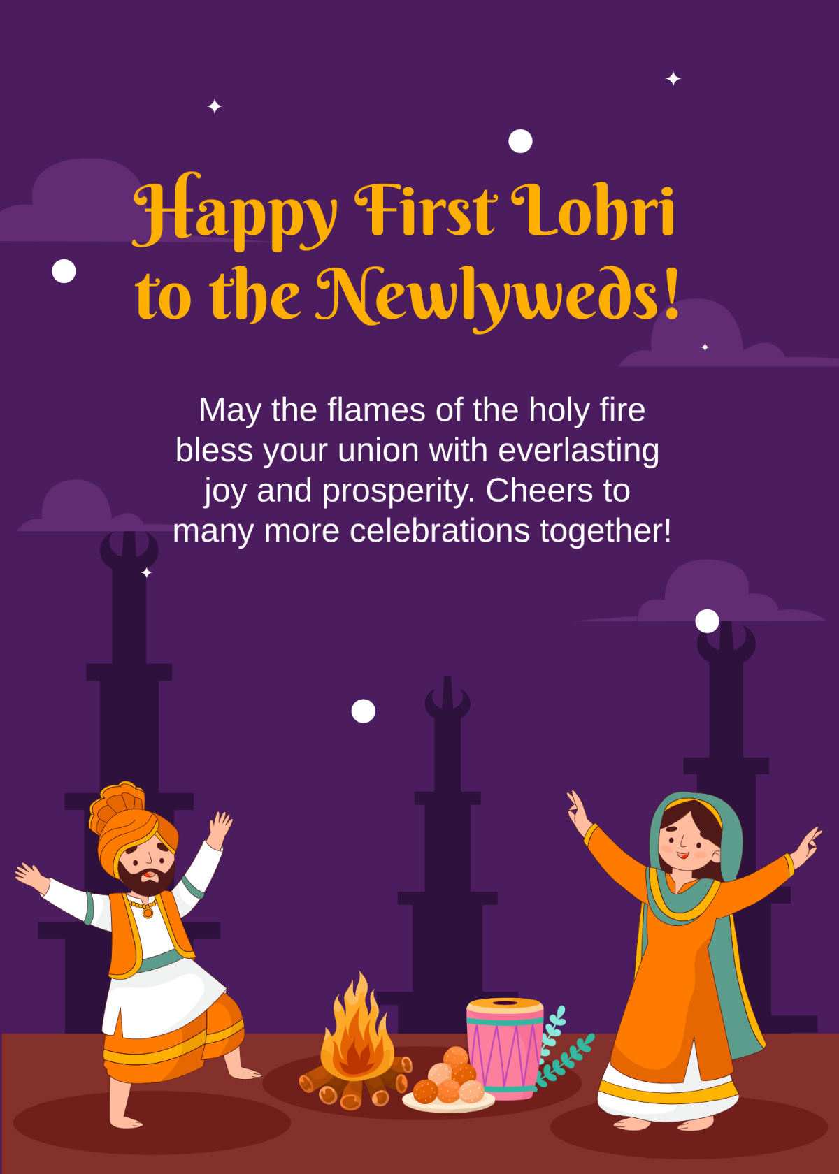 First Lohri Wishes to Couple Template