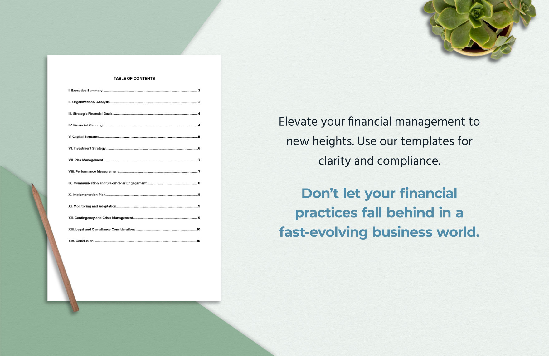 Financial Strategy Management Template