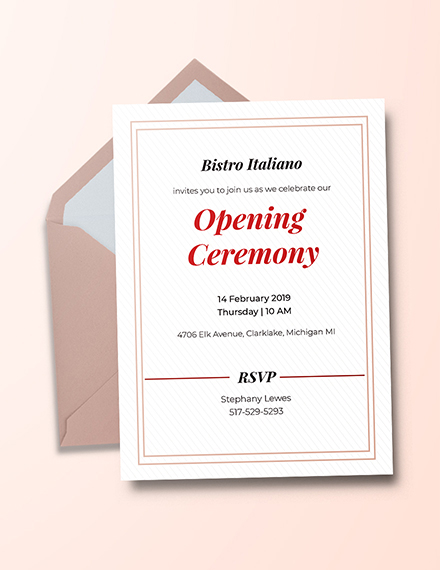 Opening Ceremony Invitation Card Wording 1