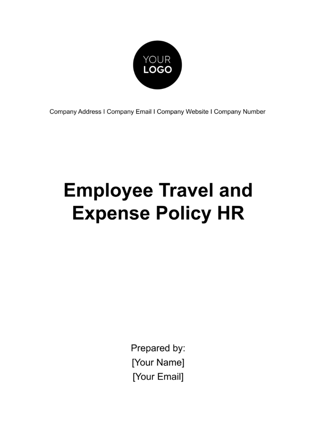 Free Employee Travel and Expense Policy Manual HR Template