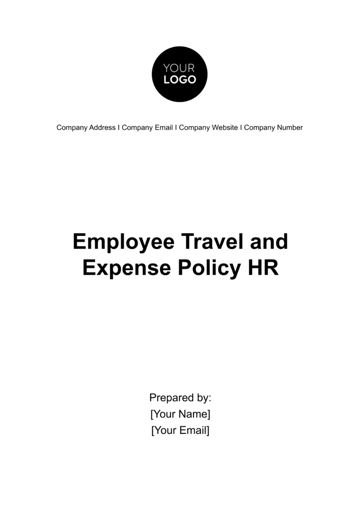 Employee Travel and Expense Policy Manual HR Template - Edit Online & Download