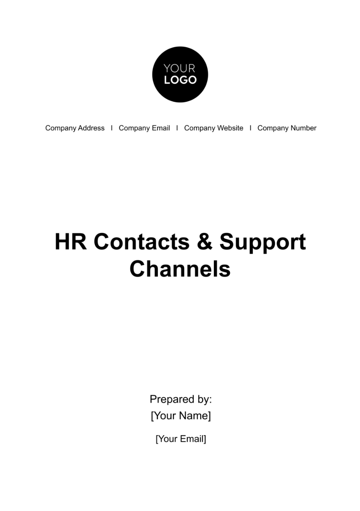 Free HR Contacts & Support Channels Template