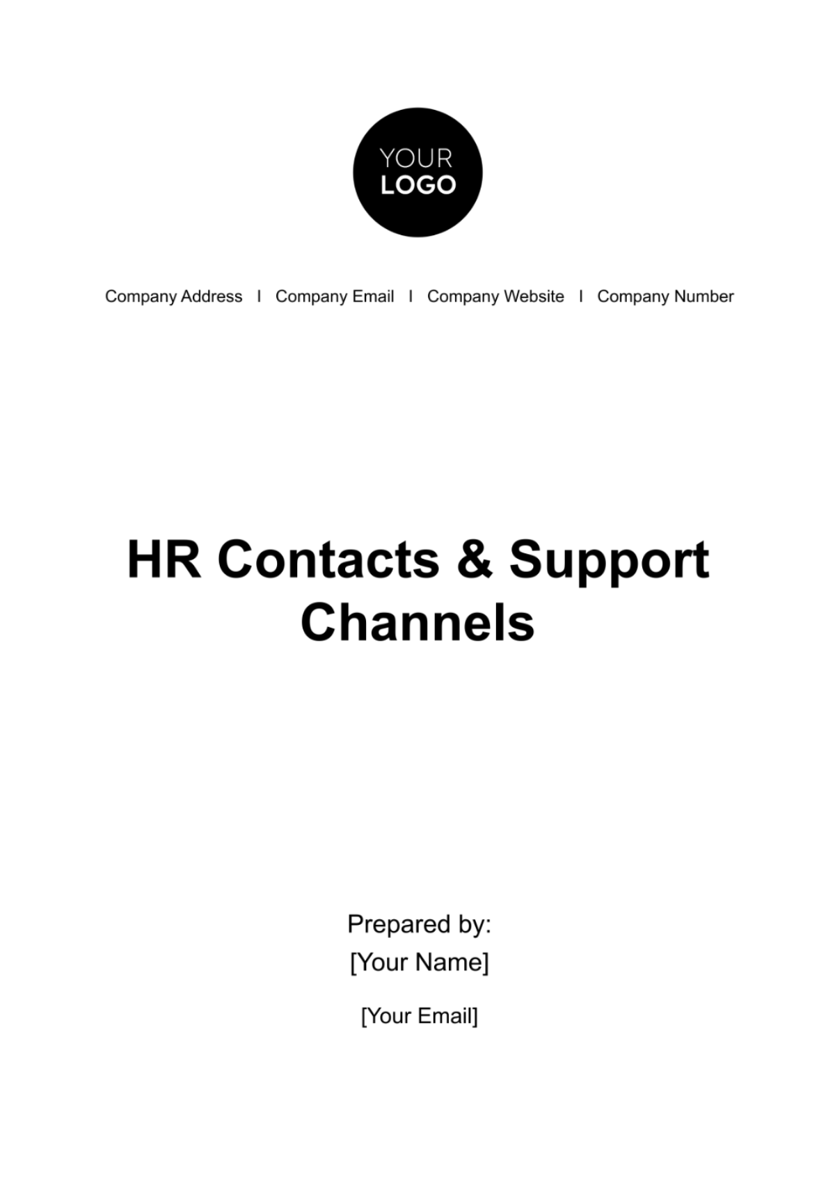 HR Contacts & Support Channels Template