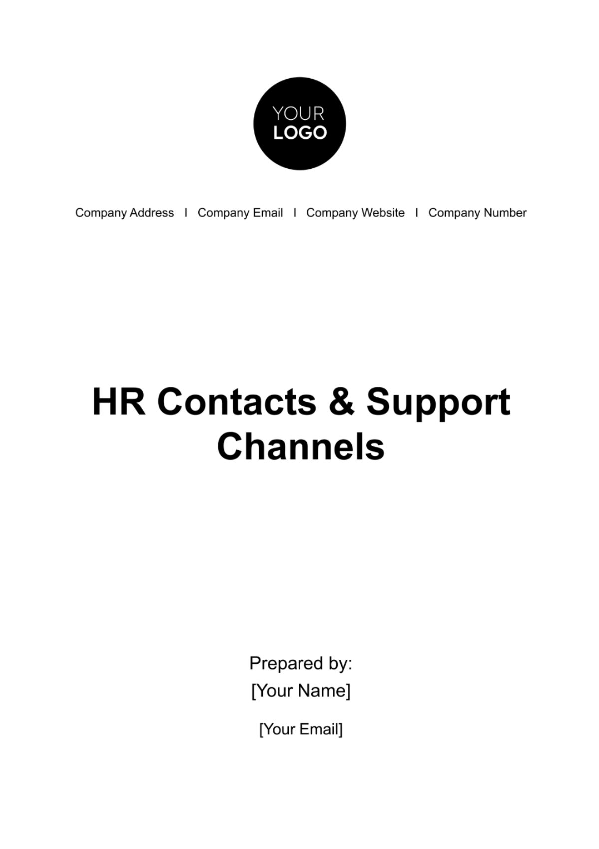 HR Contacts & Support Channels Template - Edit Online & Download