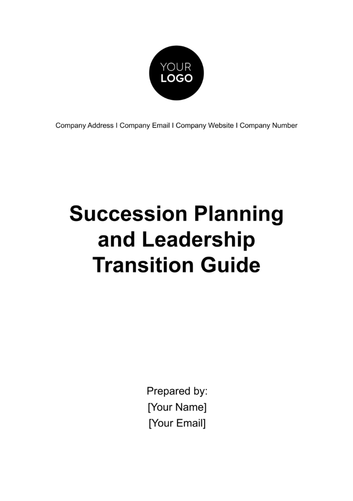 Succession Planning and Leadership Transition Guide HR Template