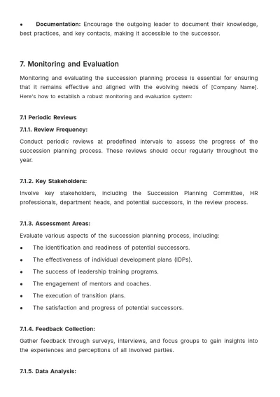 Free Succession Planning and Leadership Transition Guide HR Template to Edit Online