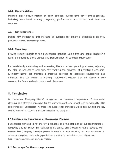 Free Succession Planning and Leadership Transition Guide HR Template to Edit Online