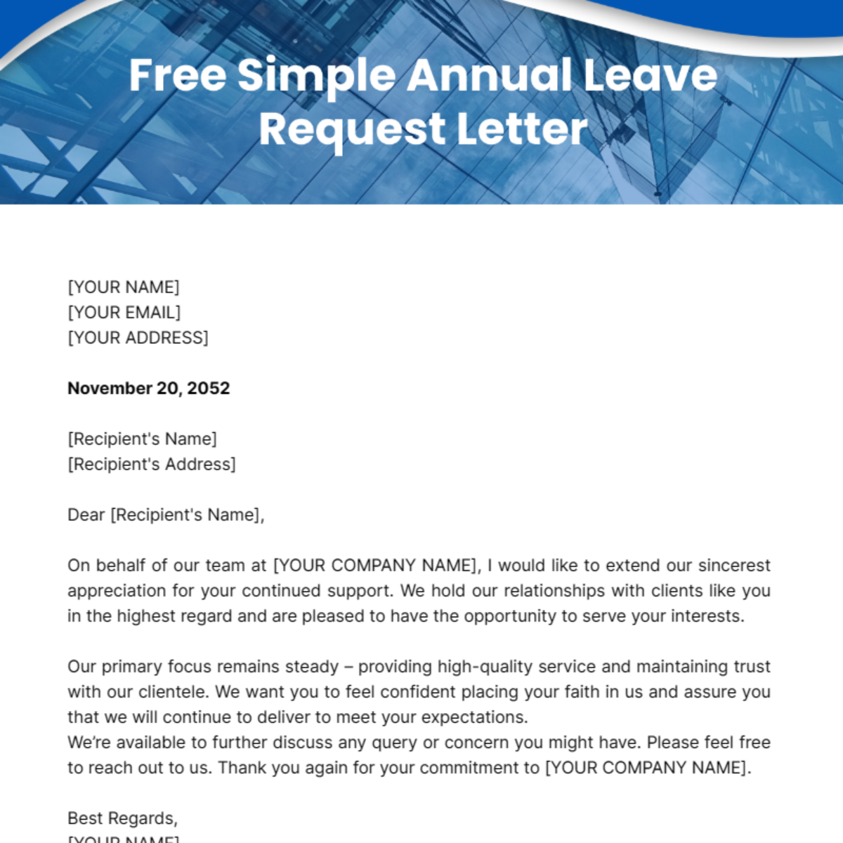 Simple Annual Leave Request Letter Template
