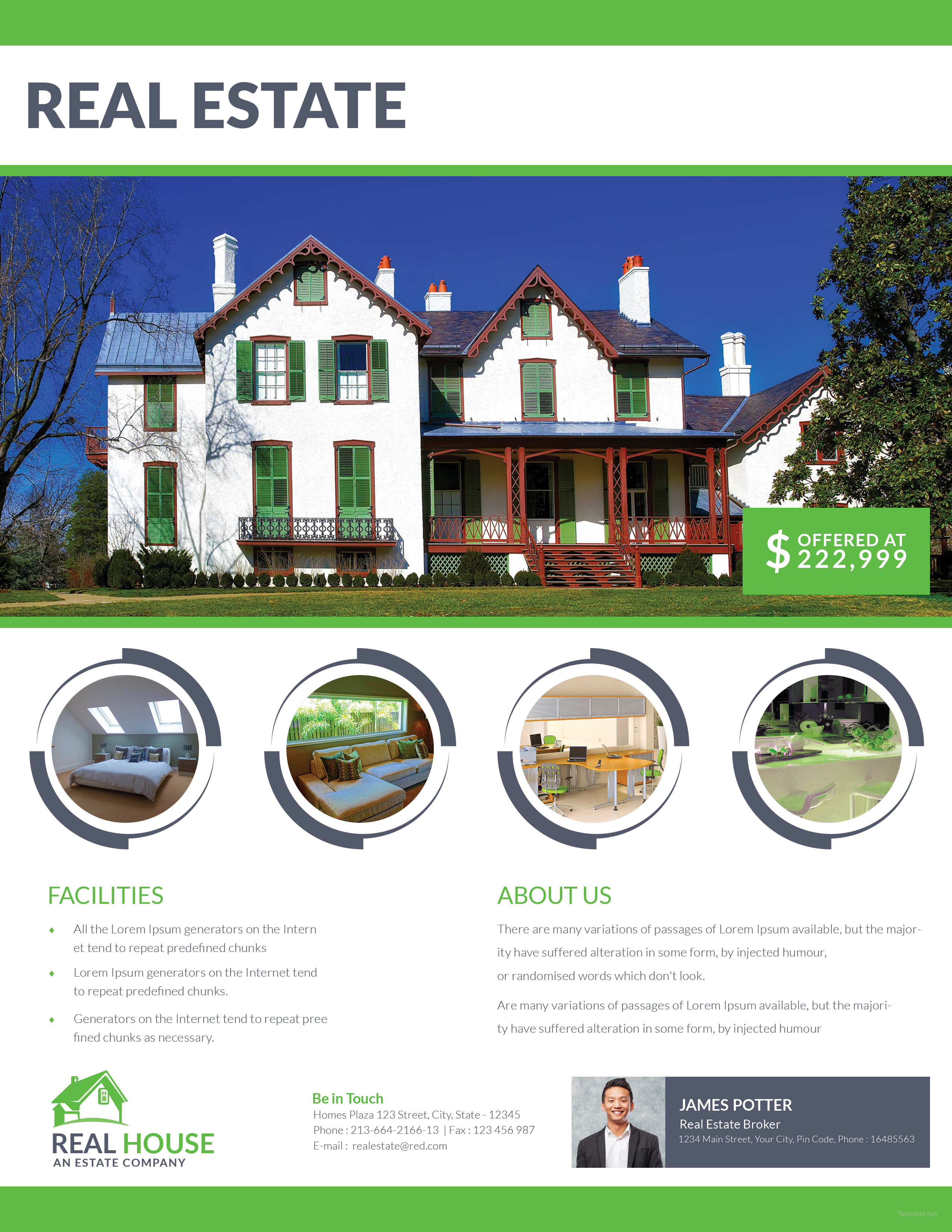 Real Estate House Sale Flyer Template in Adobe Photoshop, Illustrator