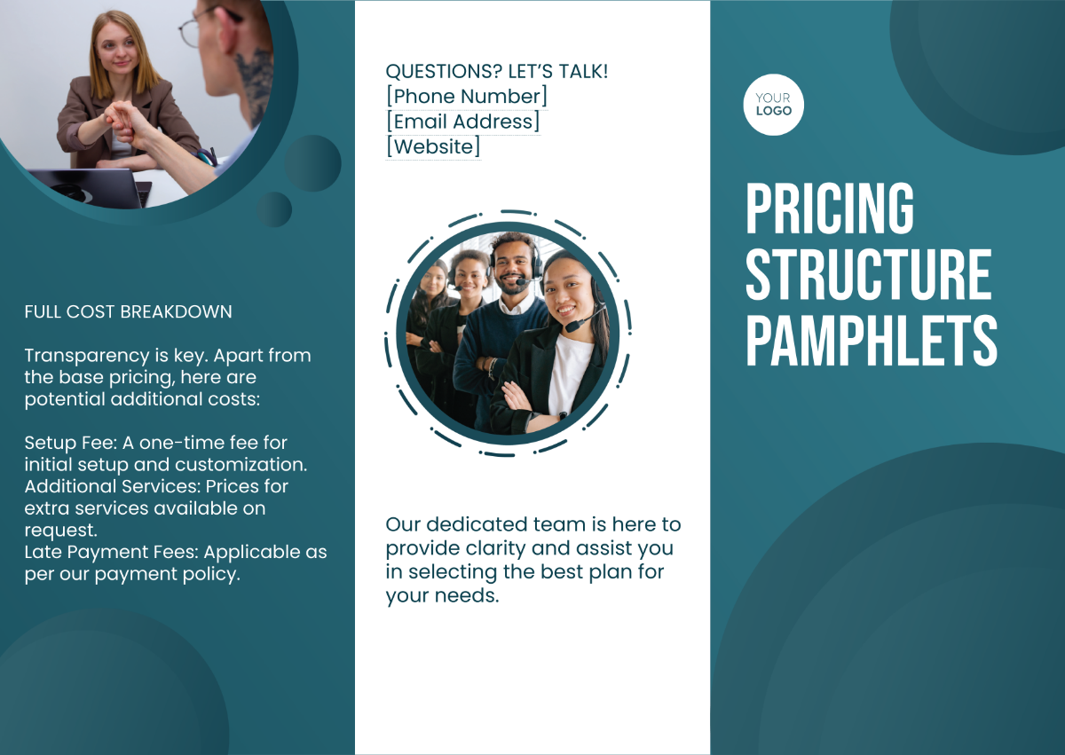 Pricing Structure Pamphlet Template