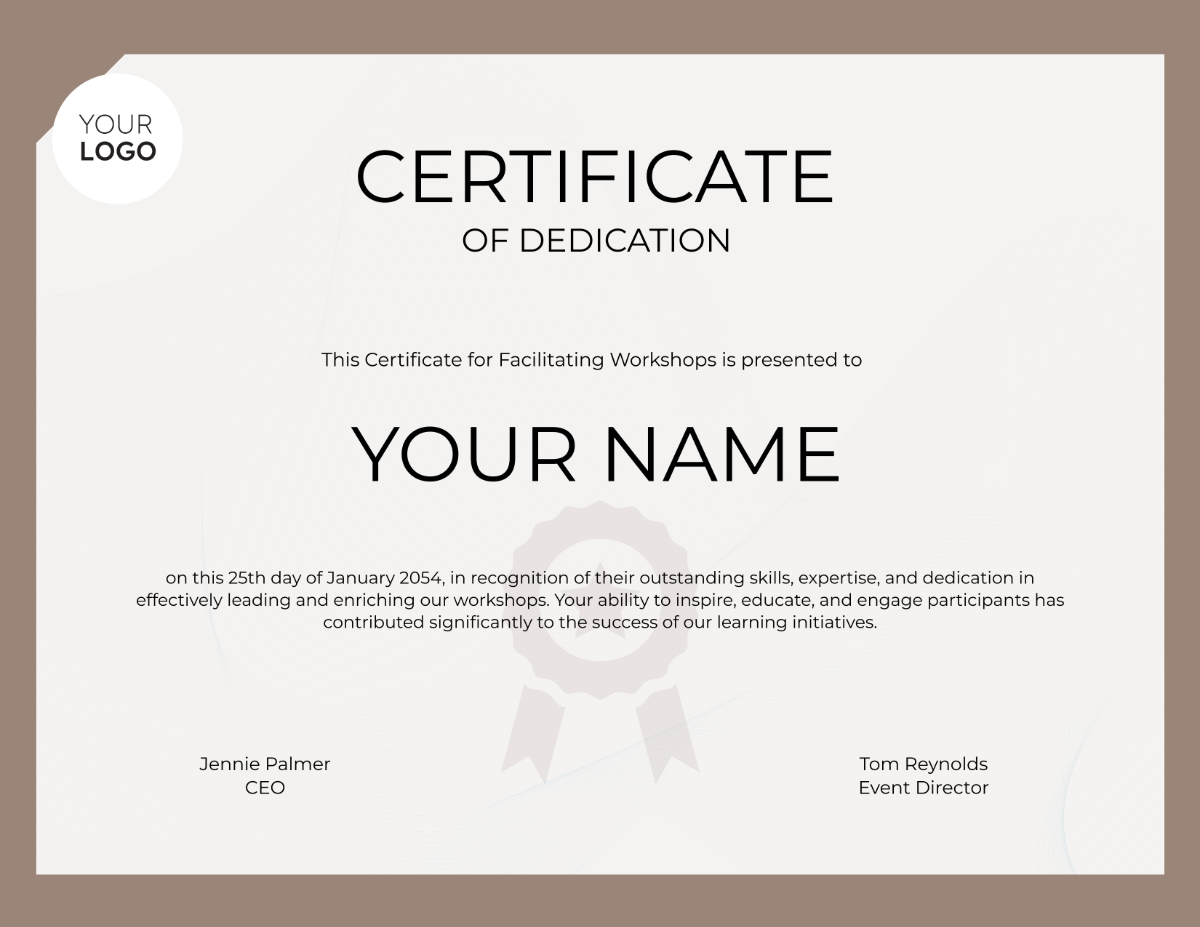 Contribution to Diversity and Inclusion Certificate HR Template