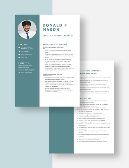 Certified Project Manager Resume  Download