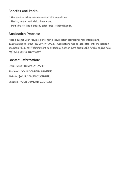 Free Solar Energy Consultant Job Description Template to Edit Online