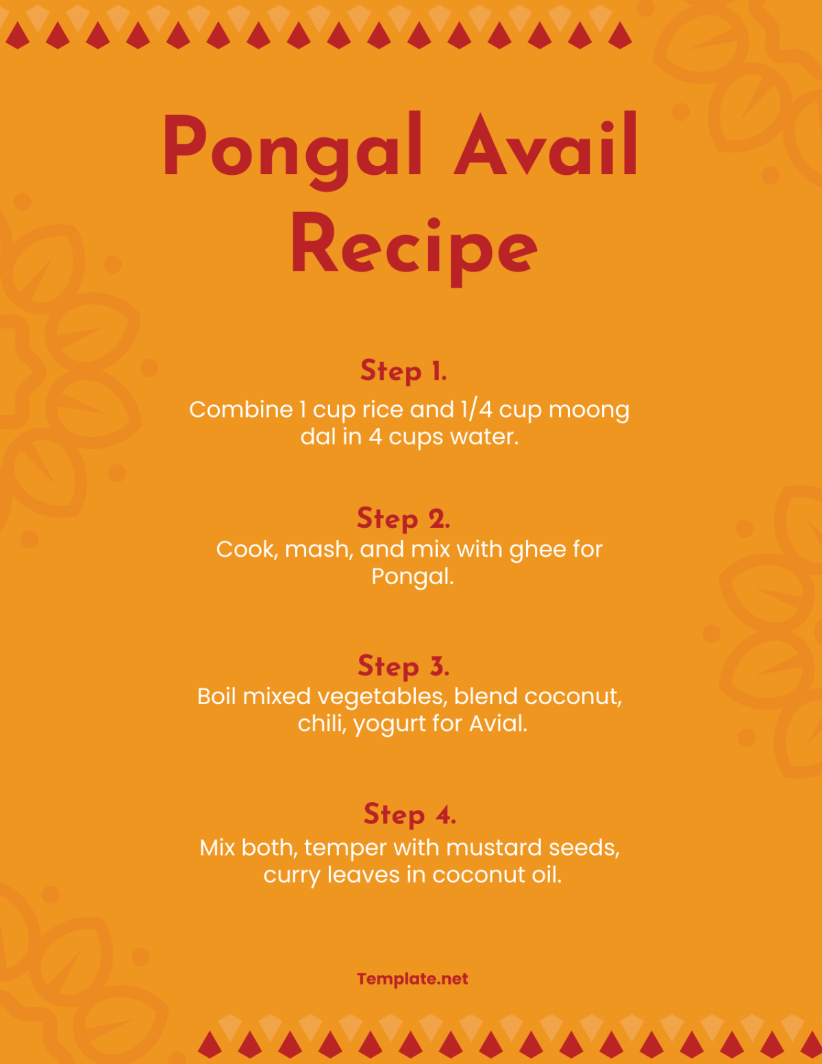 Pongal Avail Recipe Template