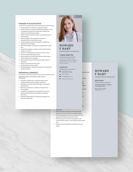 Certified Surgical Technologist Resume  Download