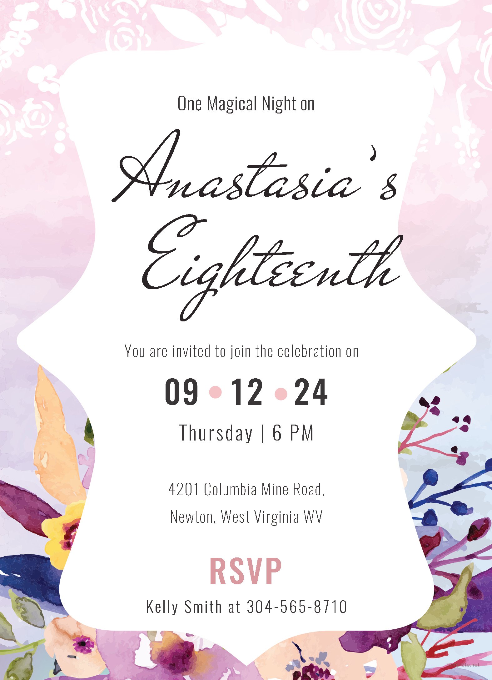 Pastel Debut Invitation Card Template in Adobe Illustrator,