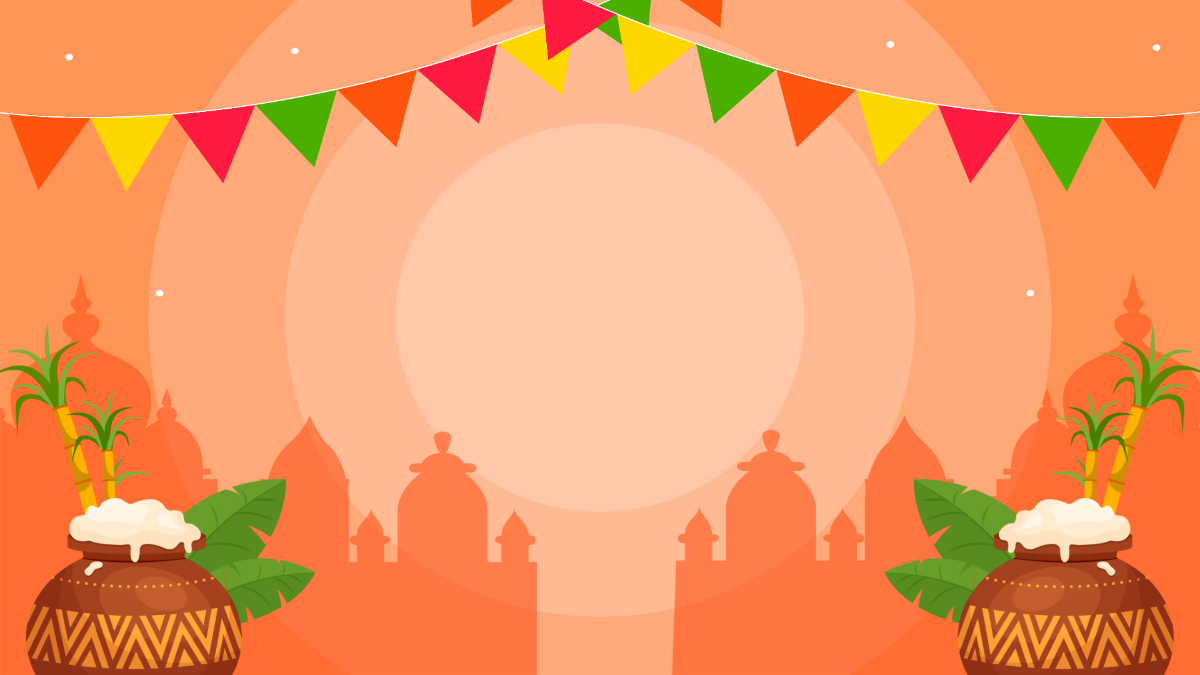 Premium Vector | Happy pongal greeting card with creative background with  village scene