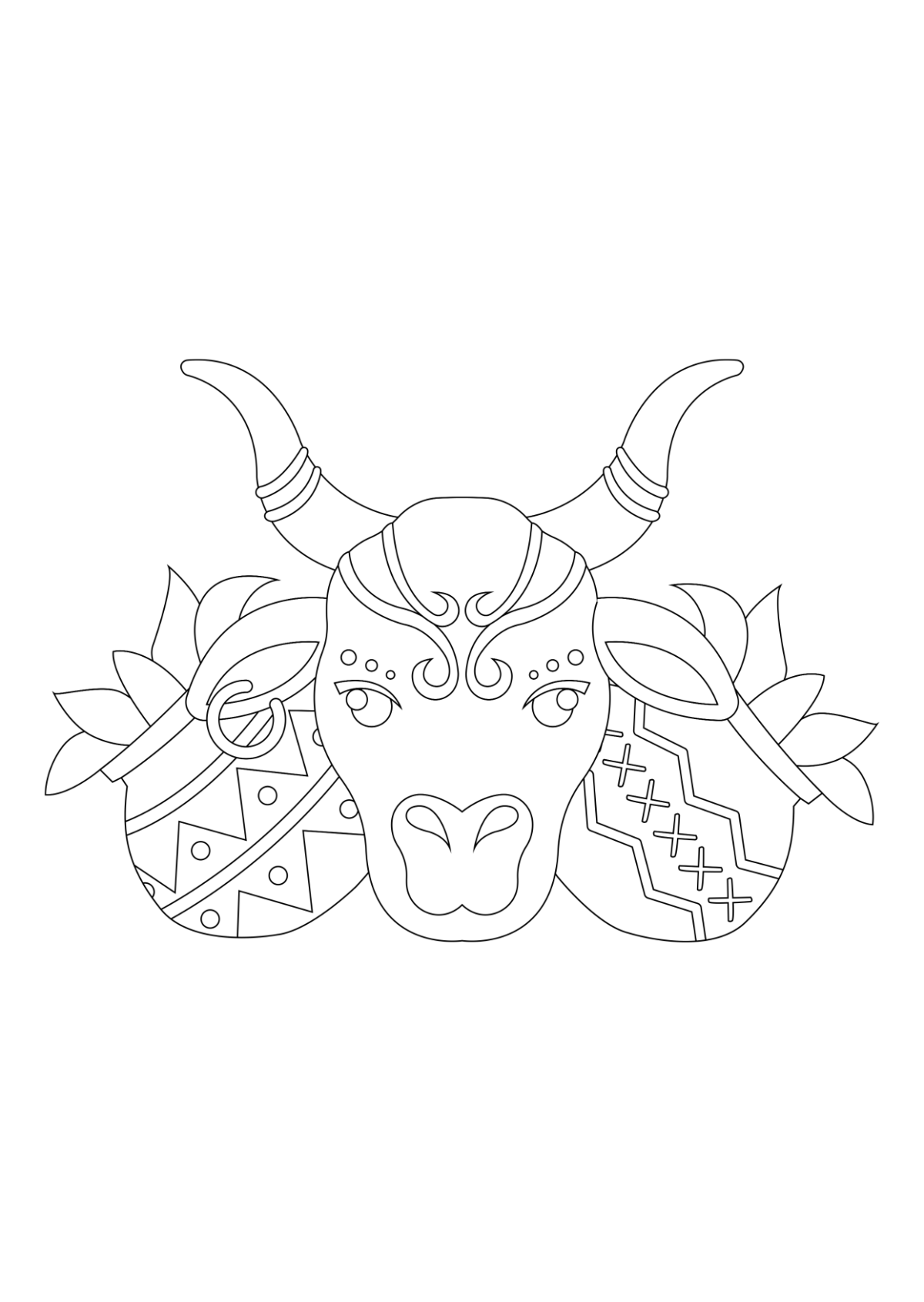 Pongal Cow Drawing Template