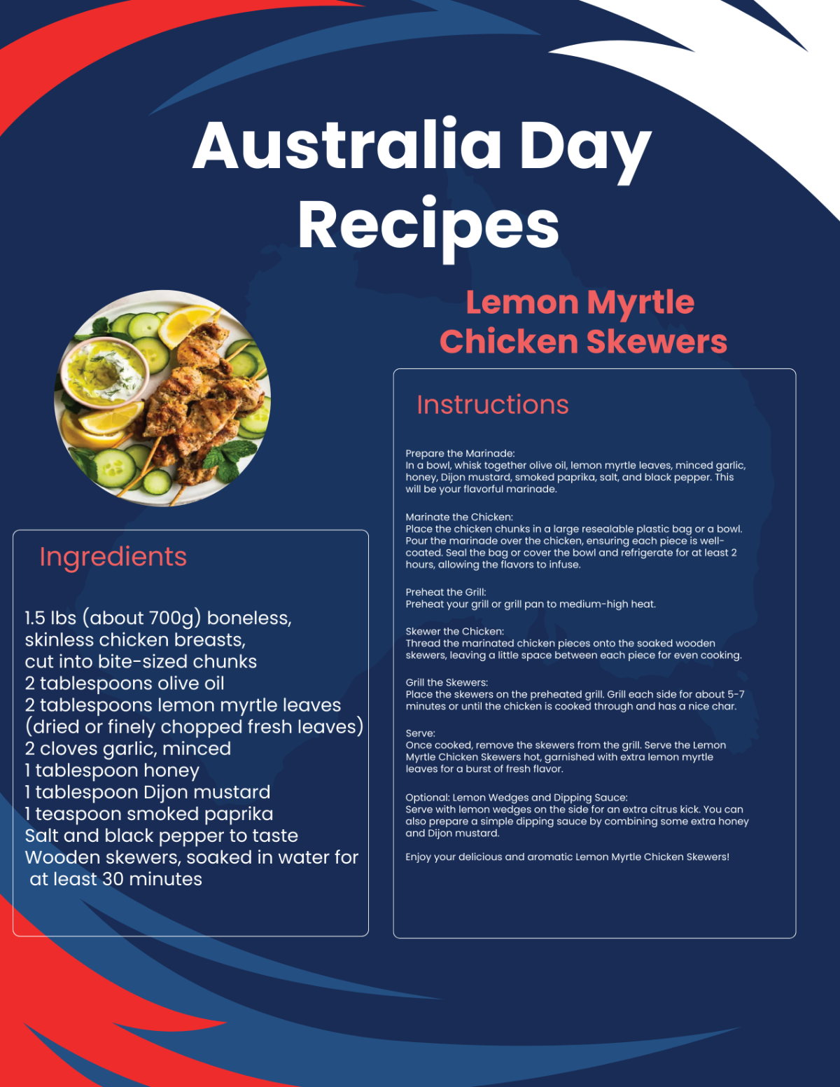 Australia Day Recipes Template