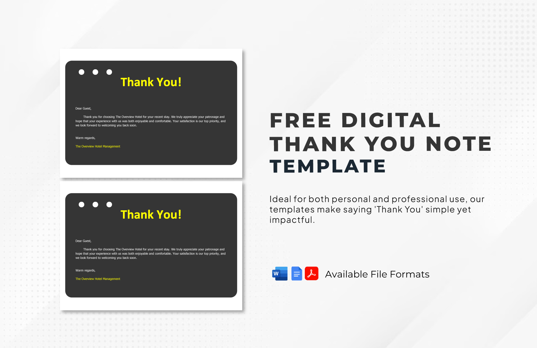 Digital Thank you Note Template