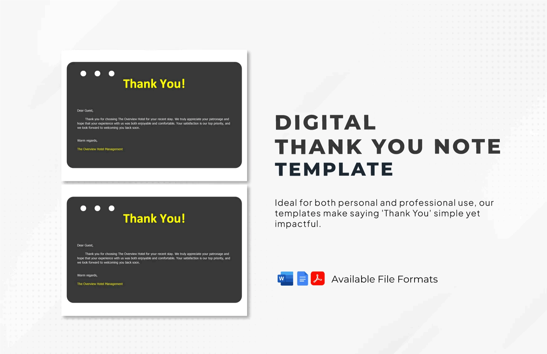 Digital Thank you Note Template in Word, Google Docs, PDF