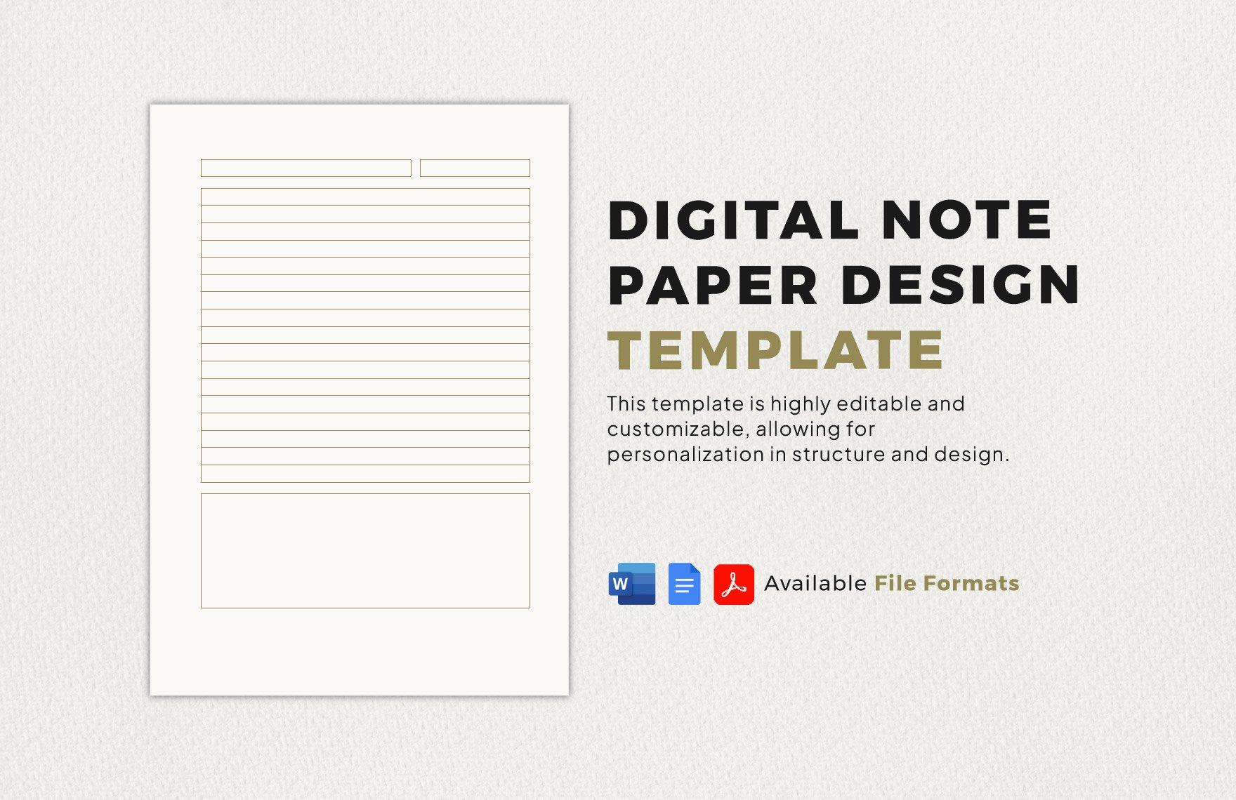 Digital Note Paper Design Template