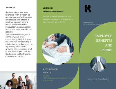 Free Employee Benefits and Perks Brochure HR Template to Edit Online