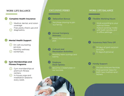Free Employee Benefits and Perks Brochure HR Template to Edit Online