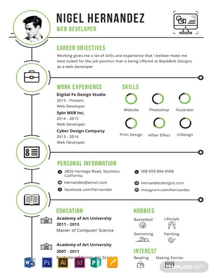 free minimalist infographic resume template