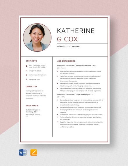 Free Composite Design Engineer Resume Template Word Apple Pages