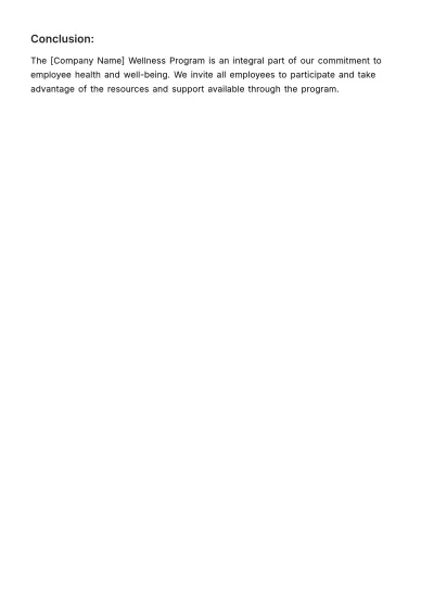 Free Wellness Program Outline HR Template to Edit Online