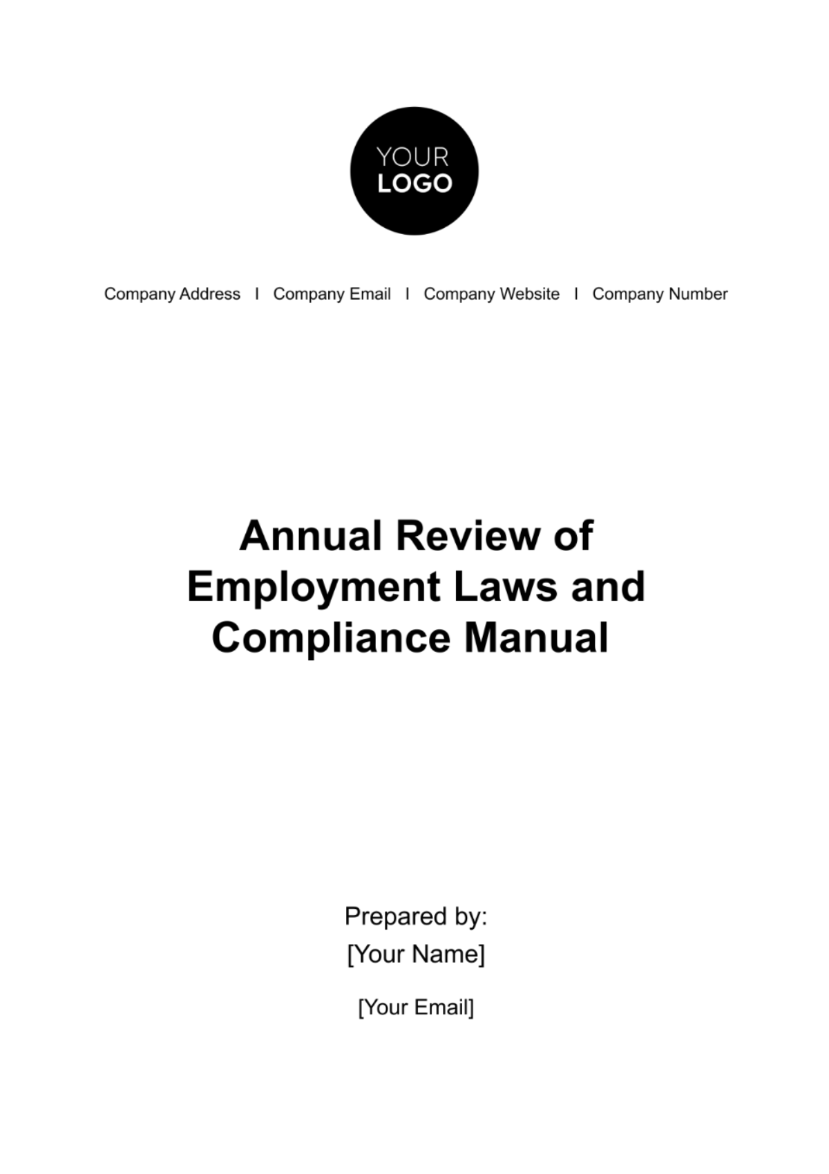 Annual Review of Employment Laws and Compliance Manual HR Template