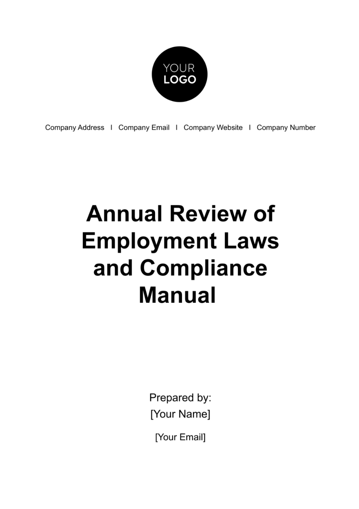 Annual Review of Employment Laws and Compliance Manual HR Template - Edit Online & Download