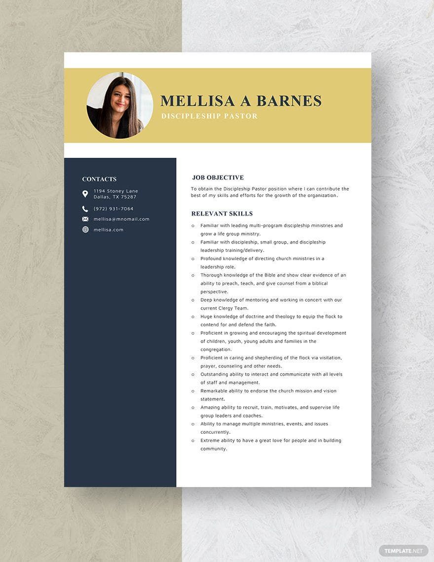 Editable Pastor Resume Templates in Word to Download