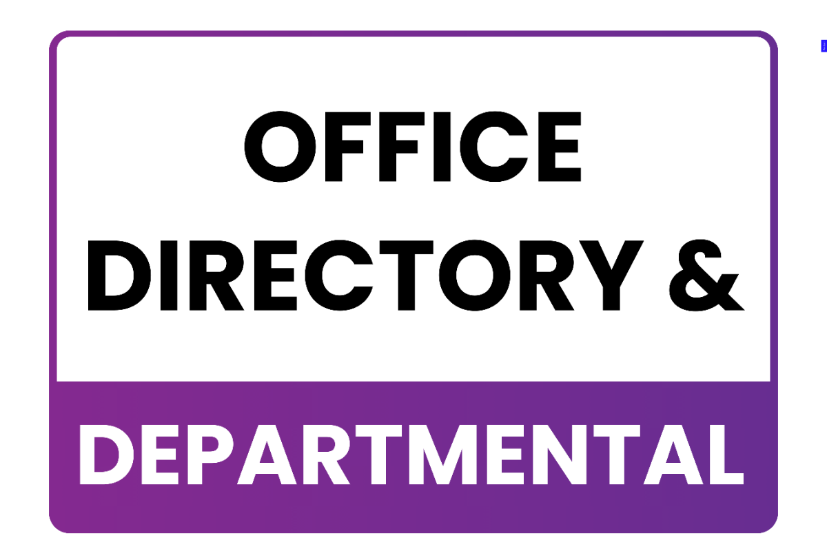 Free Office Directory and Departmental Sign Template